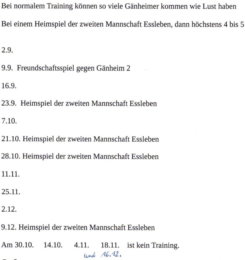 TSV ESS-TT I 260831 Trainingstermine